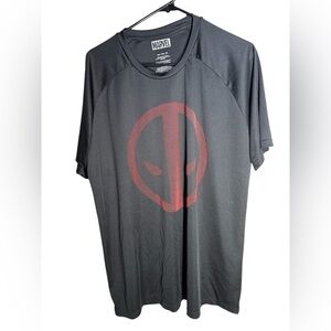 Mens Marvel Deadpool Logo T Shirt Black Short Sleeve Sz XXL